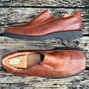 Kenneth Cole Reaction Men's Size 12 Brown Leather Slip-On Loafers T7